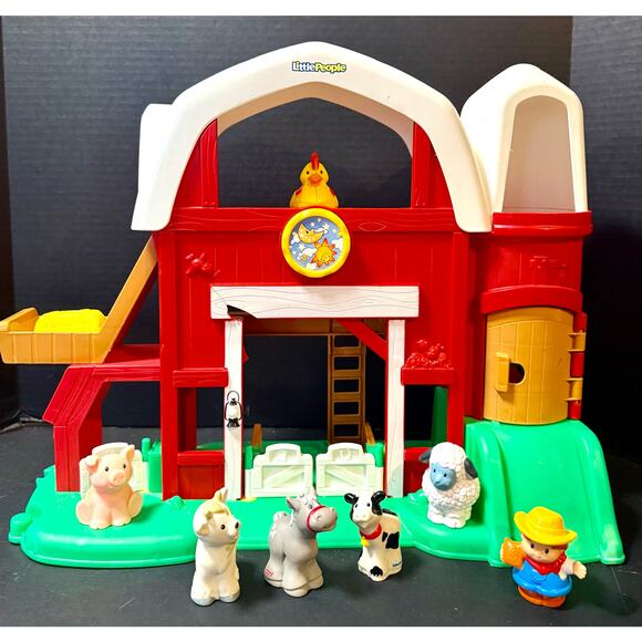 Fisher Price Little People Animal Sounds Farm 5 animals farmer hay sounds set 2 - Picture 2 of 9